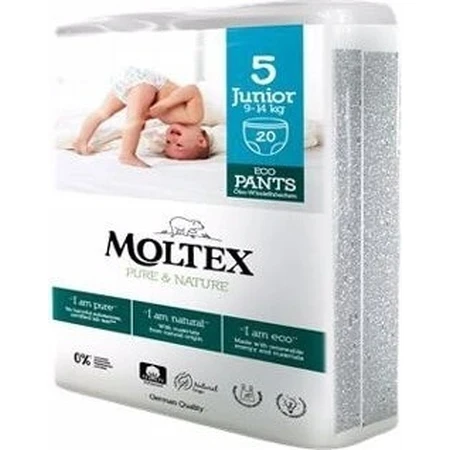 Moltex Pure & Nature Braga Pañal Stretch Junior 9 -14 kg 1×20 piezas, braga pañal