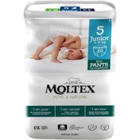 Moltex Pure & Nature Braga Pañal Stretch Junior 9 -14 kg 1×20 piezas, braga pañal
