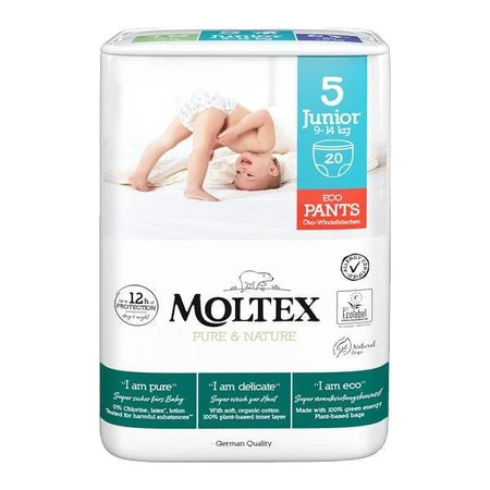 Moltex Pure & Nature Braga Pañal Stretch Junior 9 -14 kg 1×20 piezas, braga pañal