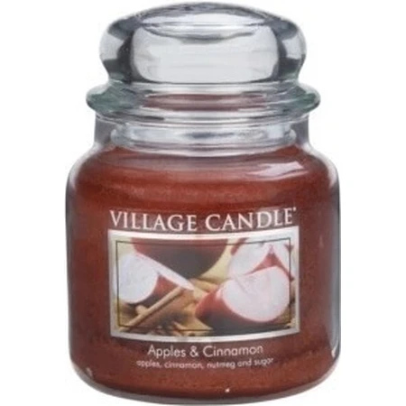 Village Candle Bougie parfumée en verre - Pomme et cannelle, moyenne 1×1 pc