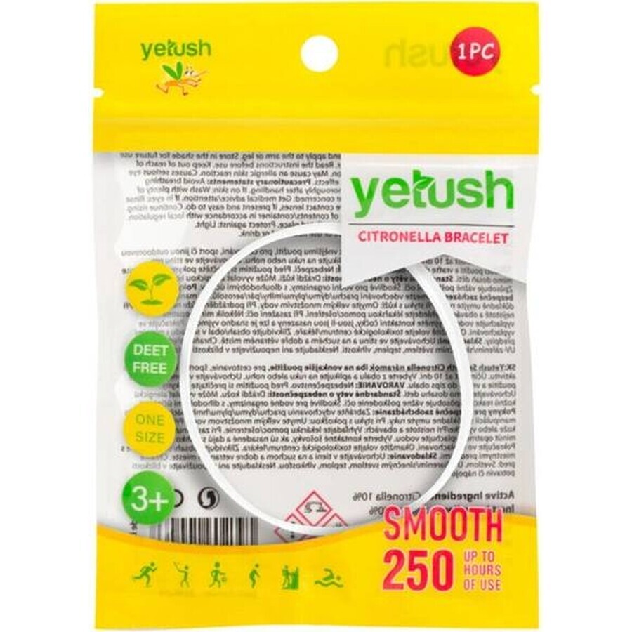 Yetush Smooth Citronella Bracelet with Citronella - white 1×1 pc, mosquito bracelet