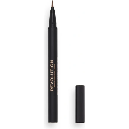 Revolution Hair Stroke Brow Pen Marrón Medio 1×0,50 ml, lápiz de cejas