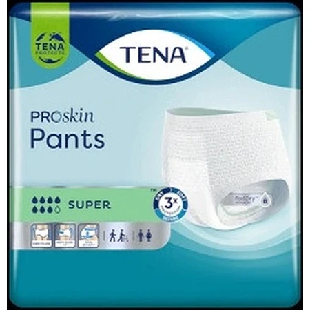 TENA PANTS SUPER LARGE 1×12 Stück, elastische, saugfähige Slips, Absorption 2010 ml, Hüftumfang 100-135 cm