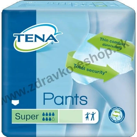 TENA PANTS SUPER LARGE 1×12 Stück, elastische, saugfähige Slips, Absorption 2010 ml, Hüftumfang 100-135 cm
