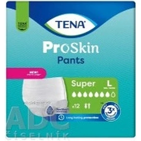TENA PANTS SUPER LARGE 1×12 Stück, elastische, saugfähige Slips, Absorption 2010 ml, Hüftumfang 100-135 cm
