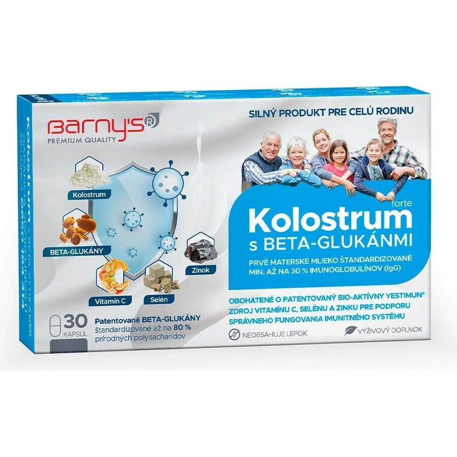 Barny's KOLOSTRUM met bètaglucanen forte 1x30 cps, voedingssupplement