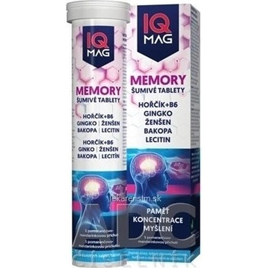 IQ Mag Memory, sinaasappel-mandarijn 1×20 tbl, voedingssupplement