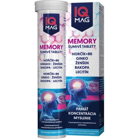 IQ Mag Memory, naranja-mandarina 1×20 tbl, complemento alimenticio