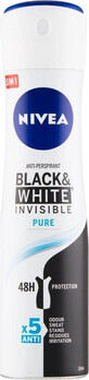 NIVEA Antitranspirante BLACK &amp; WHITE Pure 1&#215;150 ml, antitranspirante