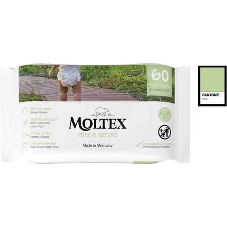 Moltex Pure & Nature EKO Pure & Nature EKO Feuchttücher auf Wasserbasis 1×60 Stück, Feuchttücher