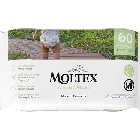 Moltex Pure & Nature EKO Pure & Nature EKO Feuchttücher auf Wasserbasis 1×60 Stück, Feuchttücher