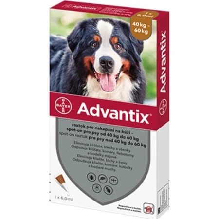Advantix Spot-on for dogs from 40 to 60 kg (1 pipette) 1x6 ml
