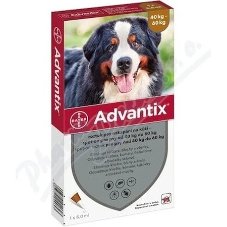 Advantix Spot-on for dogs from 40 to 60 kg (1 pipette) 1x6 ml