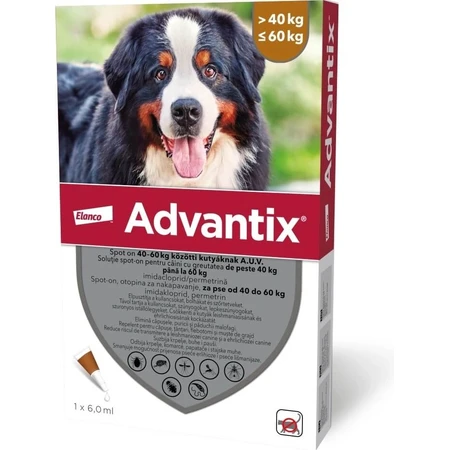 Advantix Spot-on for dogs from 40 to 60 kg (1 pipette) 1x6 ml