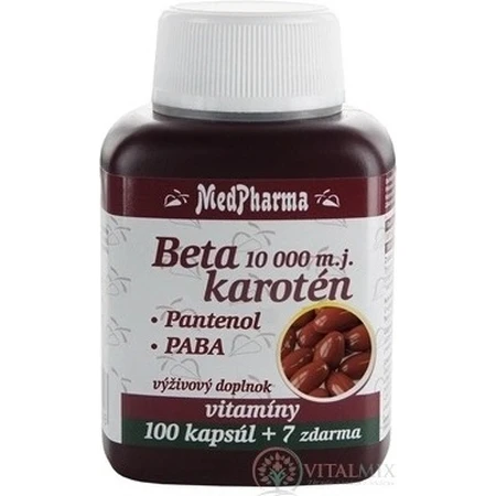 MedPharma BETAKAROTEN 25.000 m.j.+Panthenol+PABA 1×107 cps, Nahrungsergänzungsmittel