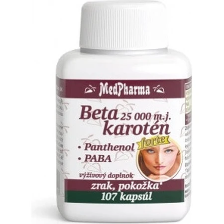 MedPharma BETAKAROTEN 25.000 m.j.+Panthenol+PABA 1×107 cps, Nahrungsergänzungsmittel