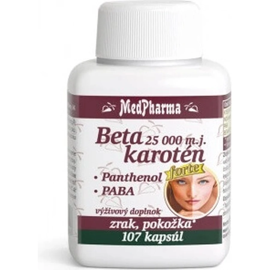 MedPharma BETAKAROTEN 25.000 m.j.+Panthenol+PABA 1×107 cps, Nahrungsergänzungsmittel