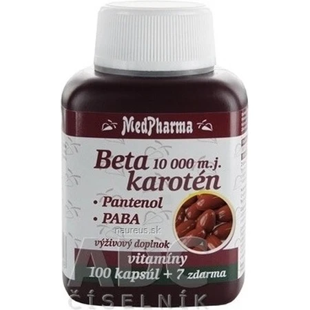 MedPharma BETAKAROTEN 25.000 m.j.+Panthenol+PABA 1×107 cps, Nahrungsergänzungsmittel