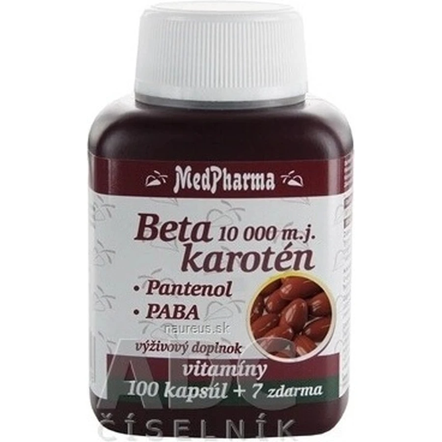 MedPharma BETAKAROTEN 25.000 m.j.+Panthenol+PABA 1×107 cps, Nahrungsergänzungsmittel