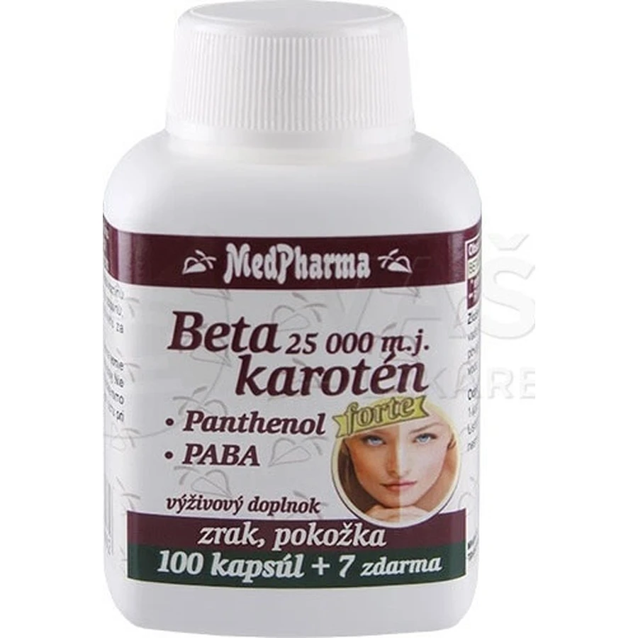 MedPharma BETAKAROTEN 25.000 m.j.+Panthenol+PABA 1×107 cps, Nahrungsergänzungsmittel
