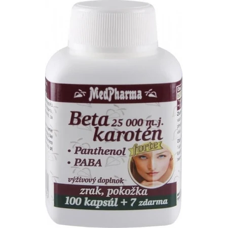 MedPharma BETAKAROTEN 25.000 m.j.+Panthenol+PABA 1×107 cps, Nahrungsergänzungsmittel