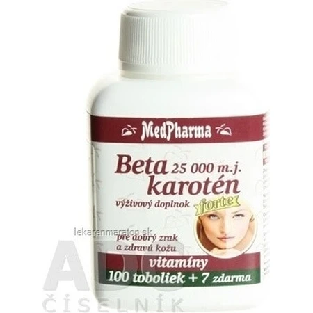 MedPharma BETAKAROTEN 25.000 m.j.+Panthenol+PABA 1×107 cps, Nahrungsergänzungsmittel