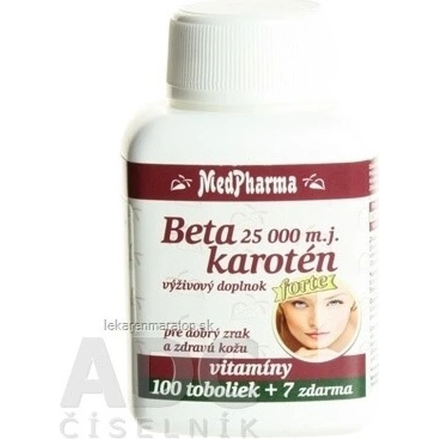 MedPharma BETAKAROTEN 25.000 m.j.+Panthenol+PABA 1×107 cps, Nahrungsergänzungsmittel