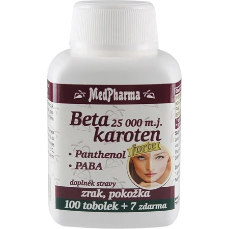 MedPharma BETAKAROTEN 25.000 m.j.+Panthenol+PABA 1×107 cps, Nahrungsergänzungsmittel