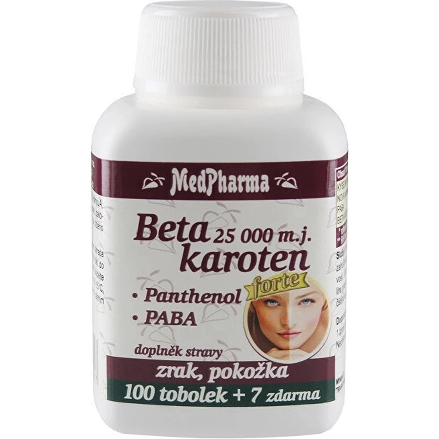 MedPharma BETAKAROTEN 25.000 m.j.+Panthenol+PABA 1×107 cps, Nahrungsergänzungsmittel