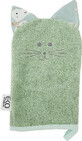 EKO Cotton napkin with ears Cat Olive green Cat Olive 20x15 cm 1&#215;1 pc, baby towel