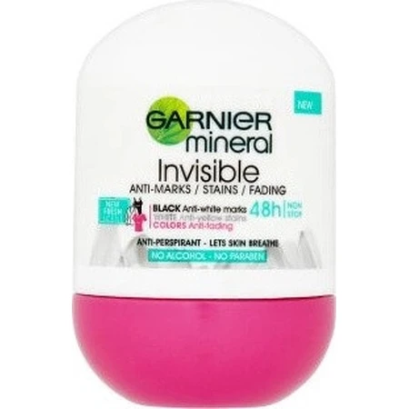 Garnier Invisible 48h 1×50 ml, antitranspirante perla antimanchas