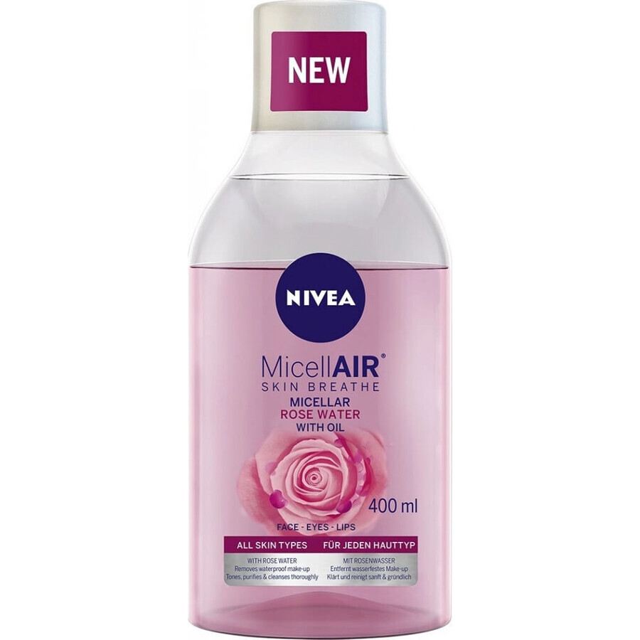 NIVEA Acqua Micellare Bifasica Rosa 1×400 ml, acqua micellare