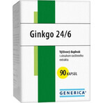 GENERICA Ginkgo 24/6 1×90 cps, supliment alimentar GENERICA Ginkgo 24/6 1×90 cps, supliment alimentar
