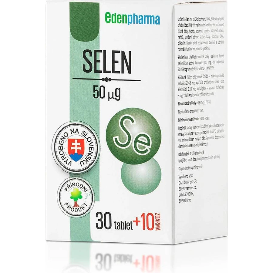 EDENPharma SELEN SELEN 50 μg 1×40 tbl, complemento alimenticio