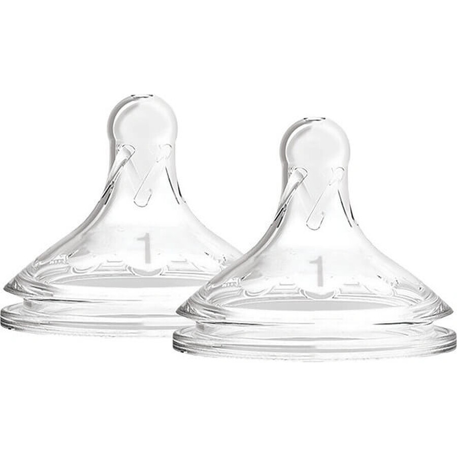 Dr. BROWN'S OPTIONS+ LEVEL 1 1×2 pcs, col large, silicone, 0M+ Dr. BROWN'S OPTIONS+ LEVEL 1 1×2 pcs, col large, silicone, 0M+