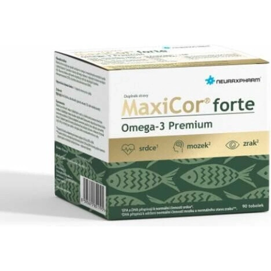 Neuraxpharm MAXICOR FORTE OMEGA-3 PREMIUM 1×90 cps, omega 3