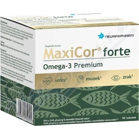 Neuraxpharm MAXICOR FORTE OMEGA-3 PREMIUM 1×90 cps, omega 3