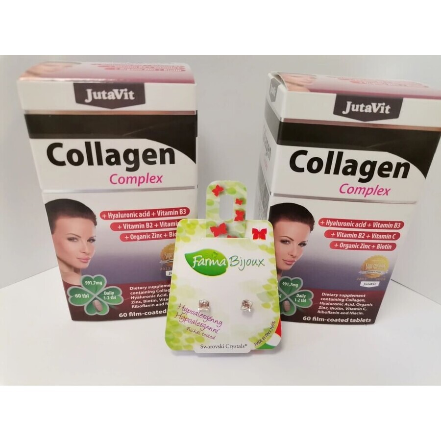 JutaVit Collageen complex tbl (+ hyaluronzuur, vitamine B3, B2, C + organische zink en biotine) 1x60 stuks