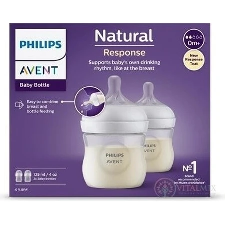 Philips AVENT Natural Response Bottle 260 ml, 1m+ 2 pcs 1×2 pcs 1×2 pcs, verre