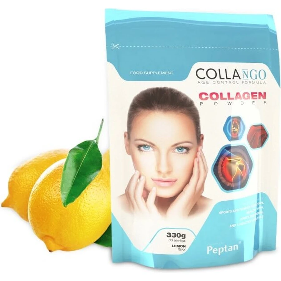 Collango colagen hidrolizat de vită PEPTAN lemon 1×330 g, aromă de lămâie