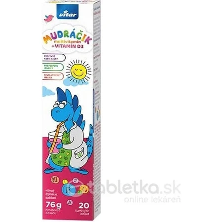 VITAR MUDráčik Multivitamin + VITAMIN D3 1×20 tbl