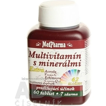MedPharma MULTIVITAMINAS CON MINERALES EXTRA 42 INGREDIENTES 1×67 tbl, complemento alimenticio