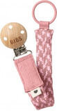 BIBS Paci Paci Braid pacifier clip, Dusty Pink / Baby Pink 1&#215;1pc, pink pacifier clip