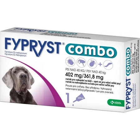FYPRYST combo 402 mg/361,8 mg PSY OVER 40 KG 1×4,02 ml, préparation contre les puces