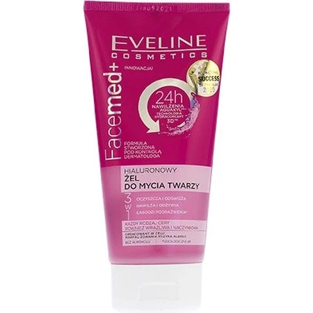 EVELINE FACEMED+ GEL LIMPIADOR HIALURÓNICO 1×150 ml, gel limpiador