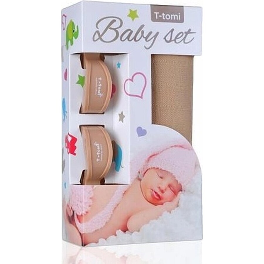 T-TOMI BIO Bambus Handtuch beige 1×1 Stück, Bambus Handtuch