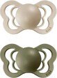 BIBS Couture vanilla/olive 1&#215;2 silicone orthodontic BIBS Couture silicone pacifiers - size 1