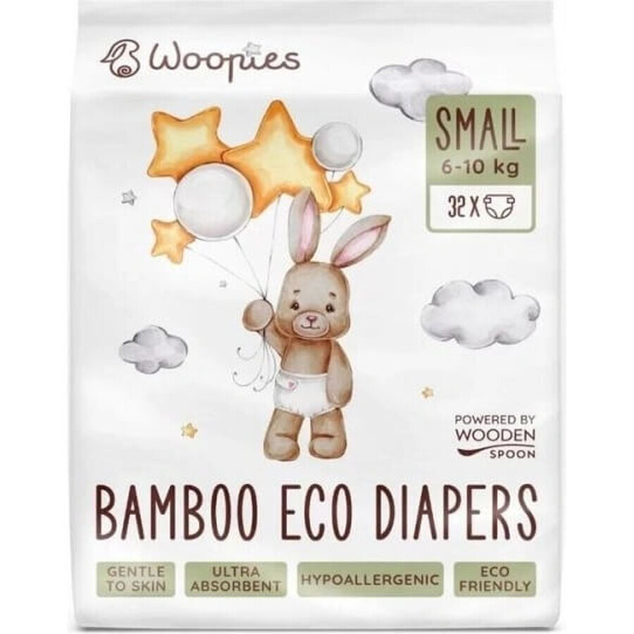 Cucchiaio di legno Woopies Baby ECO Pannolini piccoli 6-10 kg 32 pezzi 1×32 pezzi, Pannolini ECO Cucchiaio di legno Woopies Baby ECO Pannolini piccoli 6-10 kg 32 pezzi 1×32 pezzi, Pannolini ECO