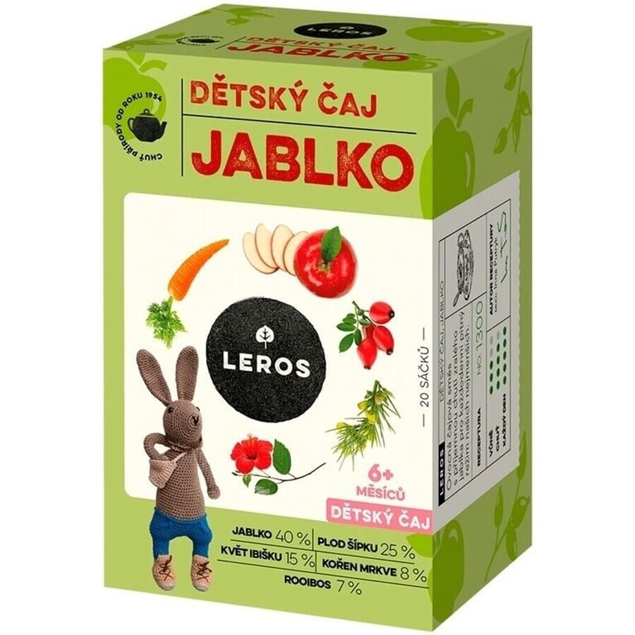 LEROS Té para niños - manzana 20×2 g, té