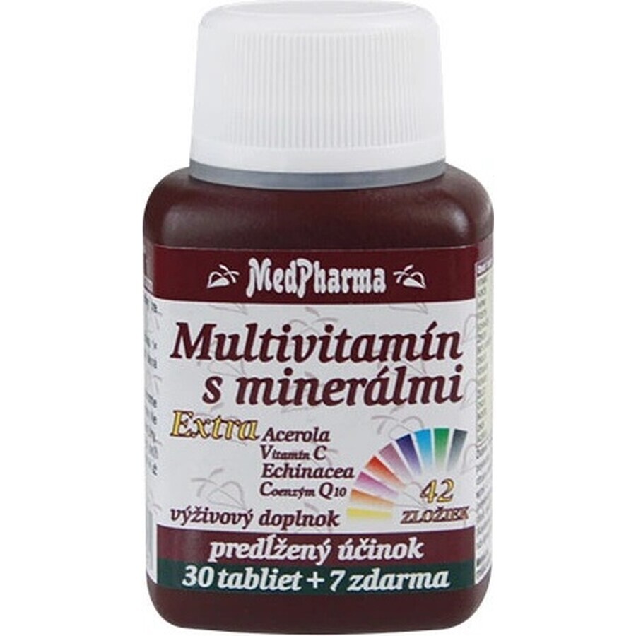 MedPharma MULTIVITAMINA CON MINERALI EXTRA 42 INGREDIENTI 1 × 30 + 7 tbl in omaggio (37 pz.)